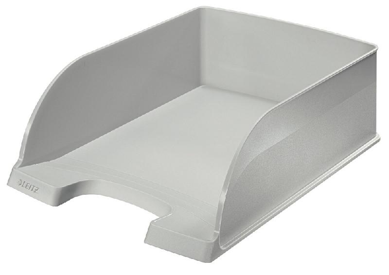 LEITZ Lot de 4 Corbeille à courrier Plus Jumbo A4, en polystyrène choc, coloris gris - gris 52330085_0