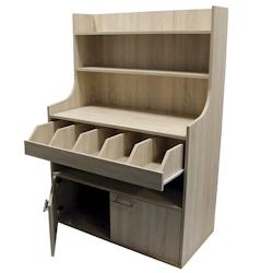 Ligne CHR caféteria meuble desserte haute - chianti oak l110xp59xh167 cm - Bois manufacturé MCH-43410-CHOA_0