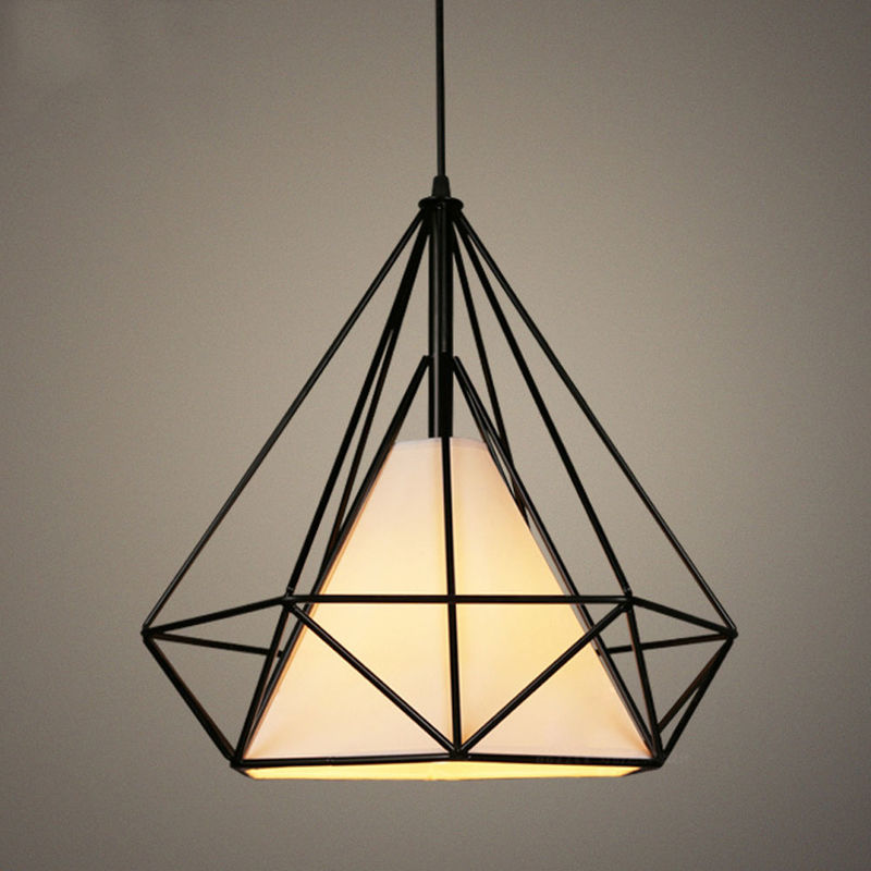 Lustre Suspension Cage Diamant Lampe Suspendue Luminaire Pour