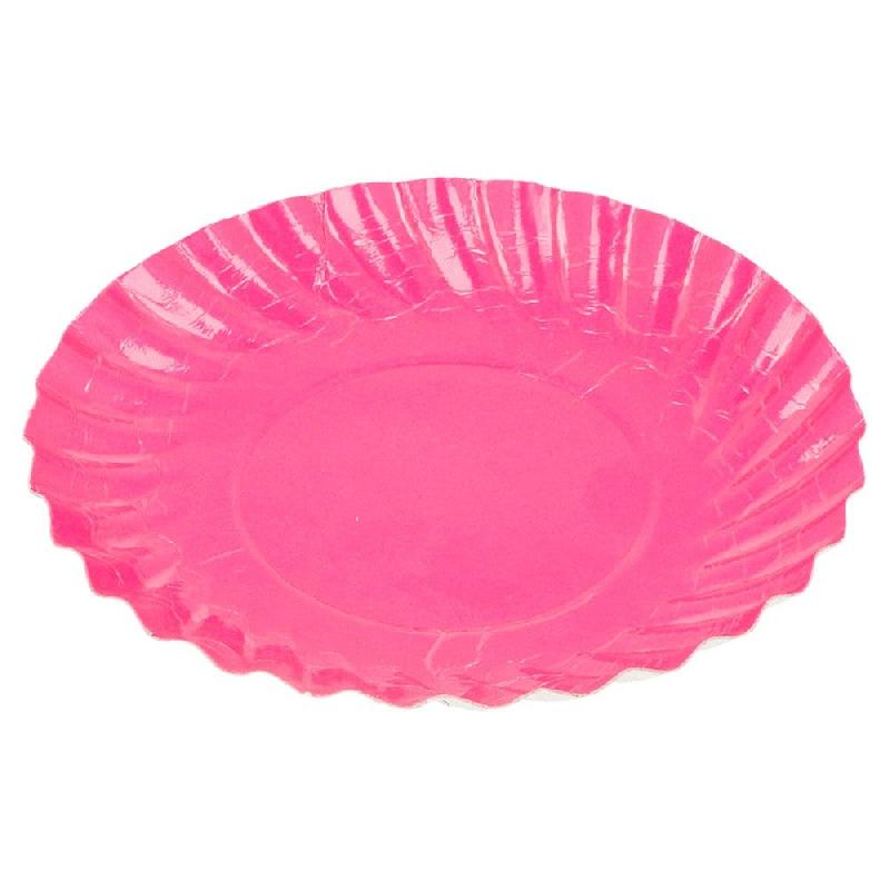 Mini assiette ronde carton fuchsia Ø8,8cm - par 200_0