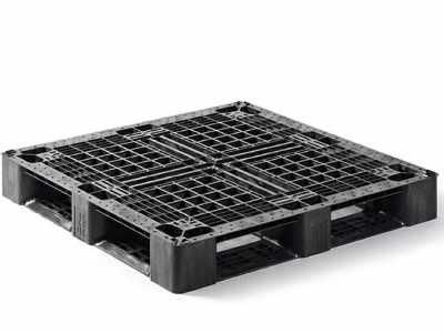 Palette  plastique  1100 X 1100 - réutilisable - avec cales de maintien aux angles - CUQP1111MB6R-AS_0