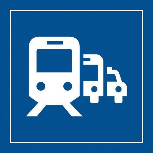 PICTO CORRESPONDANCE OU GARE GRAVOPLY BLANC/BLEU 350X350