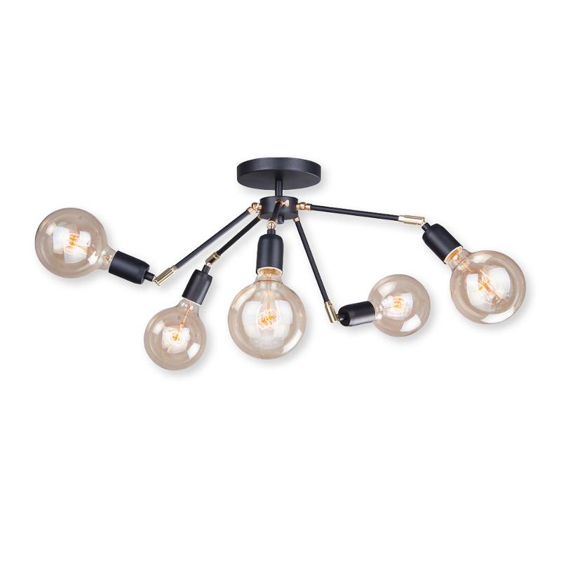DOMILUCE PLAFONNIER STIK, NOIR, À 5 LAMPES