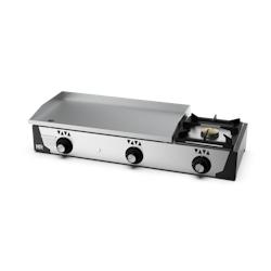 Plancha à gaz avec réchaud – plaque en acier rectifié 15 mm - 3667335118328_0