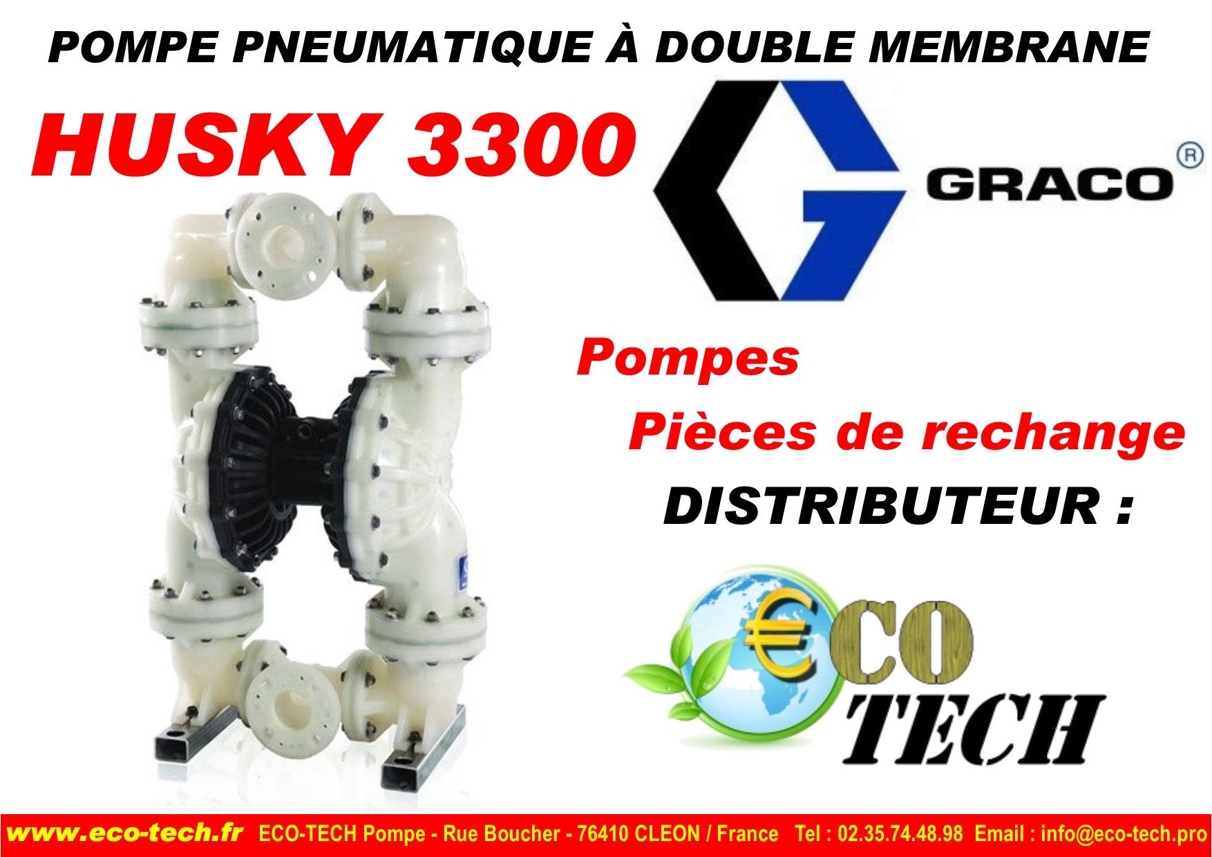 Pompe pneumatique  graco à double membrane husky 3300 sommes oise nord_0