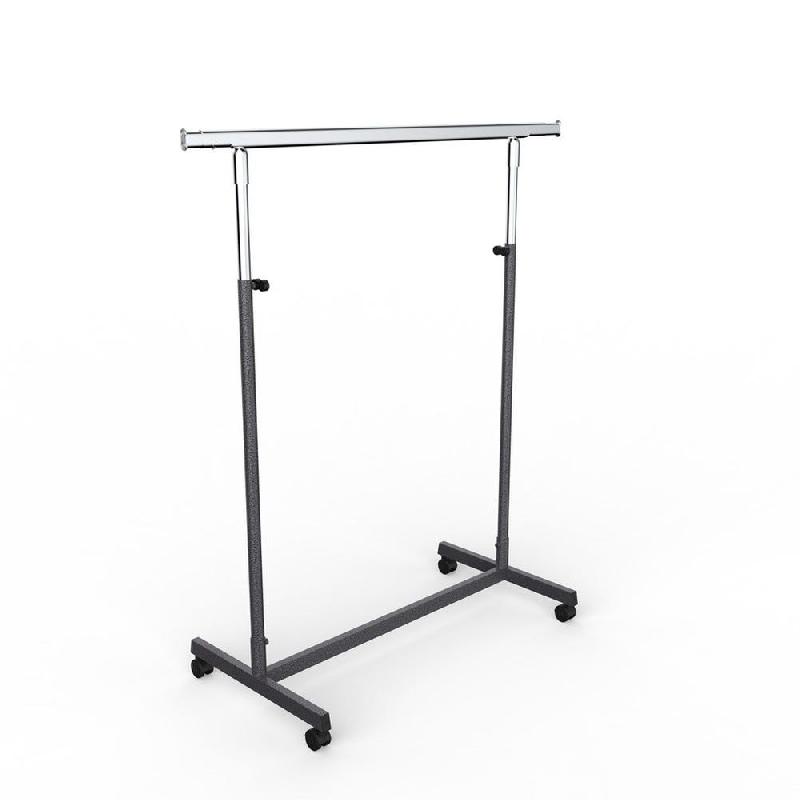 Portant droit L100cm+2 rallonges 28cm - HTreg de 110 à 180cm - gris martelé_0