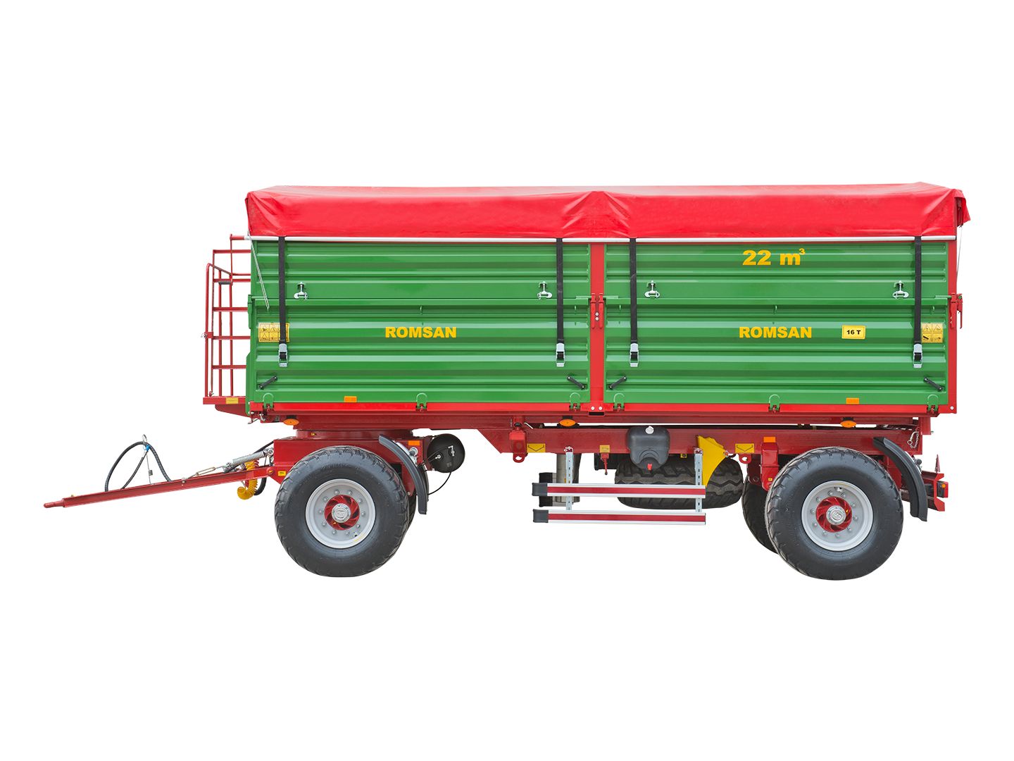 R 160 csga benne agricole à double essieu - romsan - capacité de 16150 kg_0