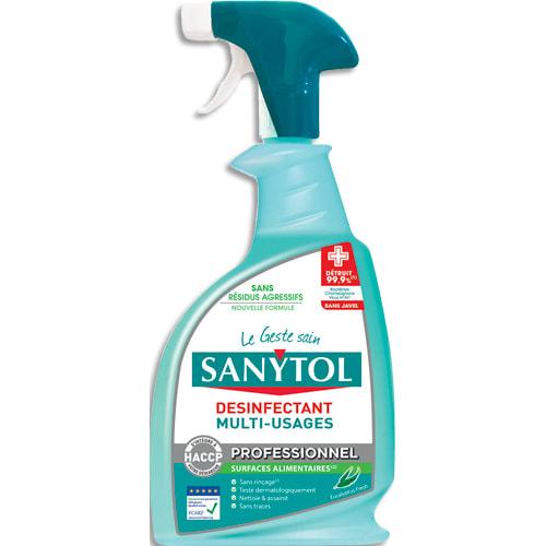 Sanytol spray nettoyant et désinfectant multi-usages 750 ml - Bactéricide, fongicide et virucide - Parfum eucalyptus_0