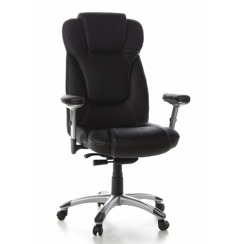 Siège de bureau / Fauteuil de direction EMBASSY 200, cuir fin noir hjh OFFICE - noir cuir 668740_0