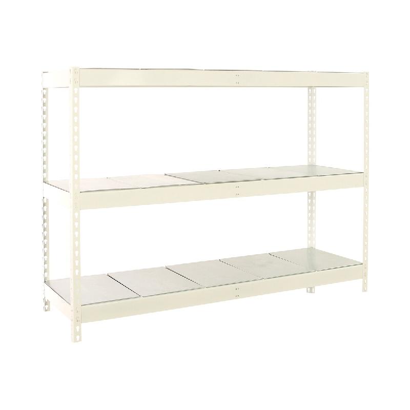 SimonRack Rayonnage industriel, 2000x1800x450 mm, 400 kg au point de flexion, 3 étagères métalliques, rayonnage garage, Blanc/Galvanisé- Ecoforte_0