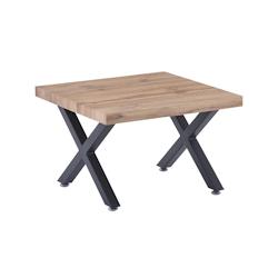 SIT Möbel Table basse moderne | 60 x 60 cm | Plateau MDF 40 mm, aspect chêne sauvage naturel | Structure en X, métal noir | L60 x P60 x H40 cm - mu_0