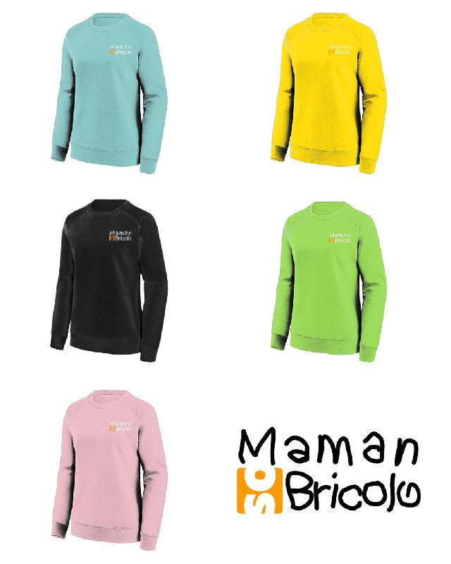 Sweat col rond maman sobricolo turquoise clair tm - swjh030pem - 791868_0