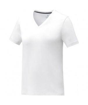 T-SHIRT SOMOTO MANCHES COURTES COL V FEMME BLANC - T-SHIRTS PERSONNALISÉS