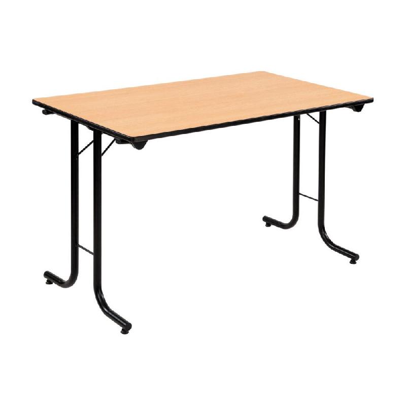 TABLE PLIANTE MODULAIRE RECTANGLE L. 120 X P. 70 CM  - HETRE PIEDS NOIR