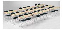 TABLE PLIANTES ÉTROITE 200X40 CM PLATEAU HÊTRE - PIED NOIR