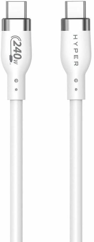 Targus Câble de charge Hyper 1M Silicone 240W USB-C, Blanc - HJ4001WHGL_0