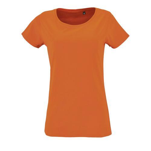 TEE-SHIRT PERSONNALISABLE FEMME EN COTON ORGANIQUE BIO ORANGE