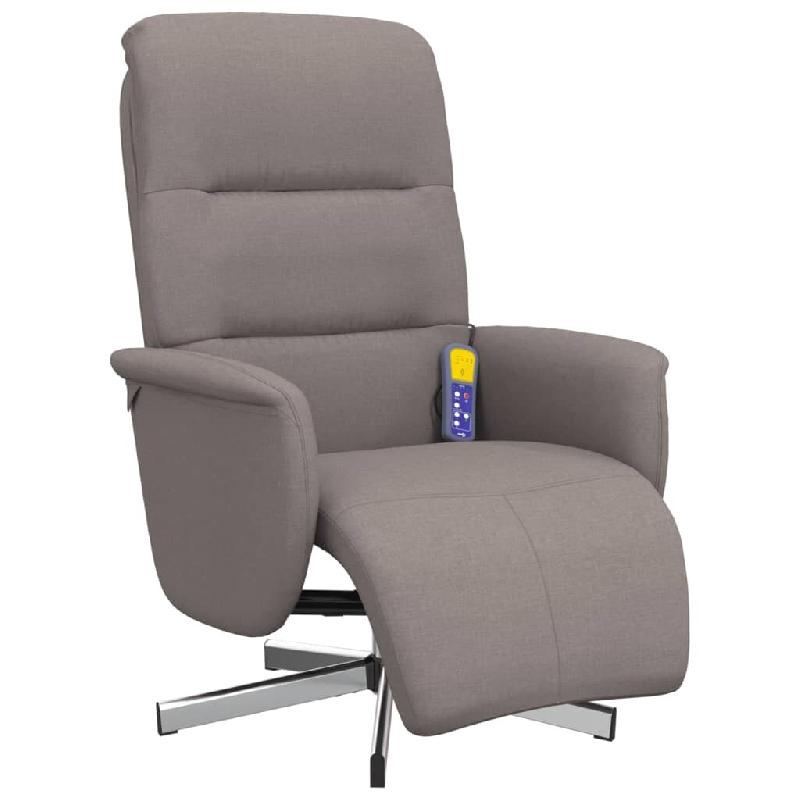 VidaXL Fauteuil inclinable de massage avec repose-pieds taupe tissu Modèle Wervianor - 356578_0