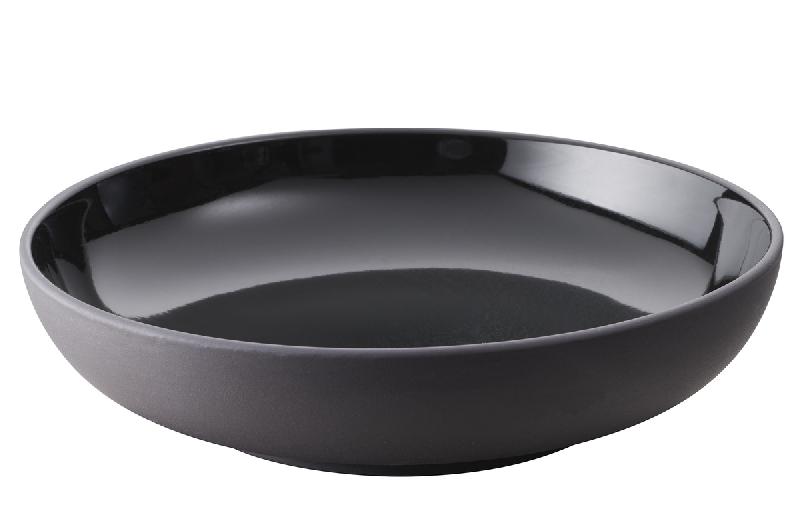 ASSIETTE CREUSE ROND NOIR PORCELAINE Ø 17,5 CM SOLID REVOL