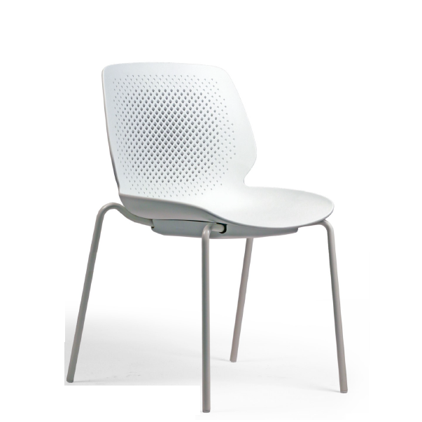 Chaise empilable Anaoul - coque polypropylène et pieds métal assortis_0