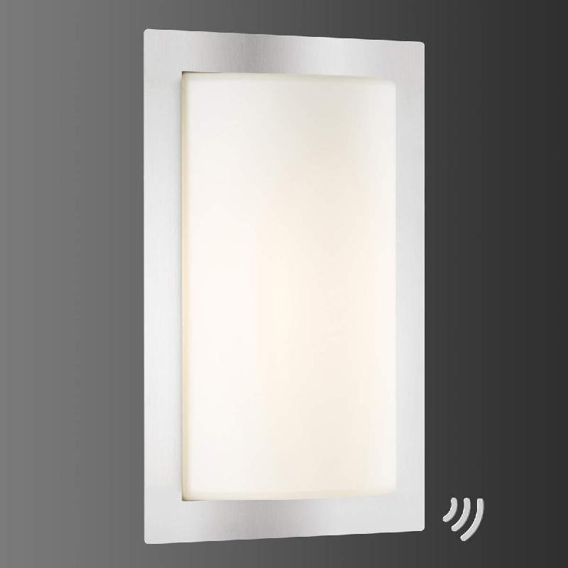 LCD APPLIQUE D\'EXTÉRIEUR LED LUIS, ACIER INOXYDABLE, DÉTECTEUR DE MOUVEMENT