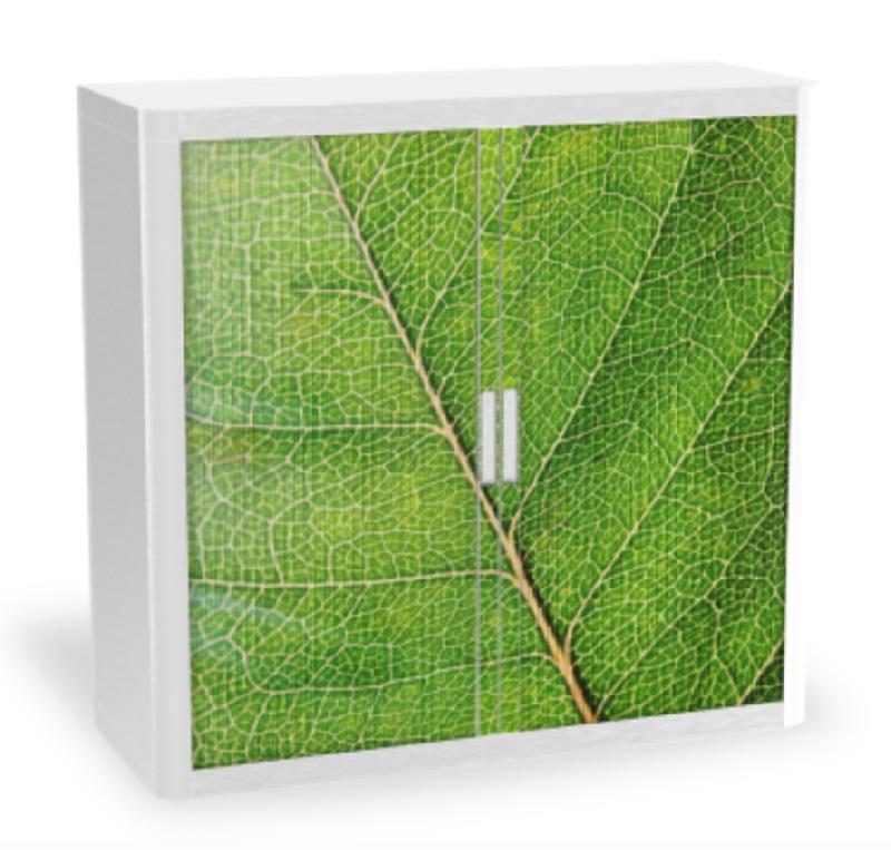 Armoire à rideaux avec décor nature - EasyOffice. - Chlorophylle, Basse_0