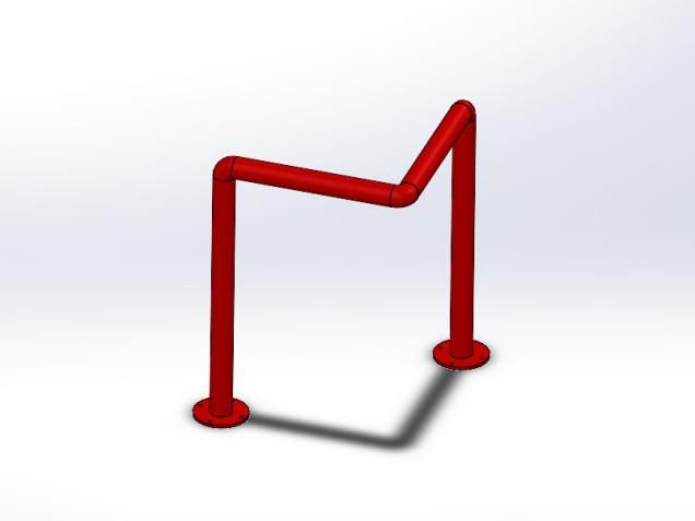 Barre de protection de potence - acier inoxydable ou peint - hauteur 750 mm, largeur 2x500 mm_0