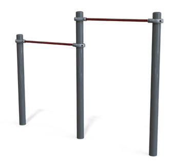 Barre fixe double - PDS3012 - Acier métallisé peint - 278x16x202 cm - Difficulté élevée_1