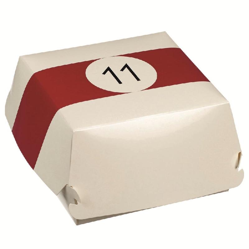 Boite burger modèle M carton blanc décor billard 14x14x7cm - par 200_0