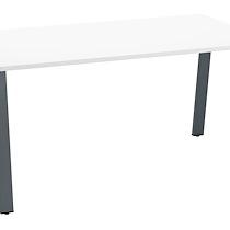 BUREAU DROIT INDIVIDUEL BLANC 160 X 80 CM, PIÉTEMENT MÉTAL ANTHRACITE - ARCH