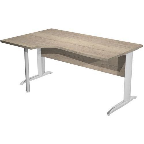 BUREAU GAUCHE PIED L MÉTAL FAST 160 CHÊNE CANADIEN CHROME