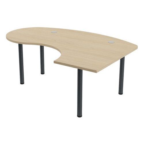 BUREAU TUBO COMPACT DROITE ACCUEIL 200 X 140 CM CHÊNE ANTHRACITE - MBA