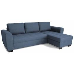 Canapé d'angle fixe réversible 4 places - Tissu Bleu - L245 x P150 x H86 cm - HAMILTON - Fabriqué en Ukraine AUCUNE - 3666749555637_0