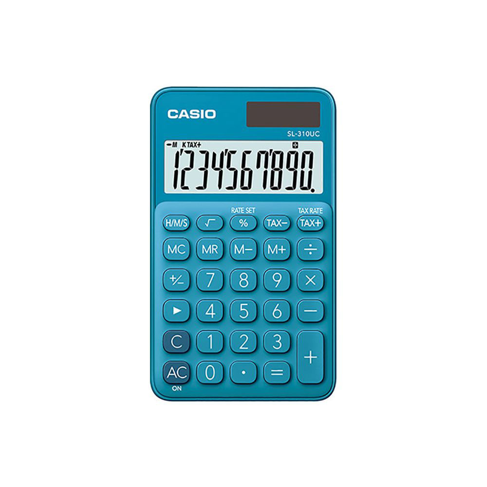 CALCULATRICE DE POCHE CASIO - 10 CHIFFRES - BLEUE