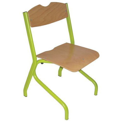 CHAISE TIM AST - T3 - PIÈTEMENT ACIER - HÊTRE NATUREL/VERT GRANNY - RODET