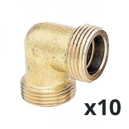 COUDE LAITON ÉGAL À VISSER - 90° - MÂLE /MÂLE - 20 X 27 - SACHET DE 10 BRICOZOR