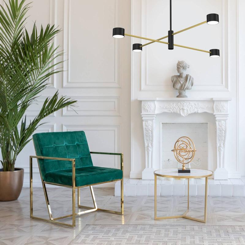 EKO-LIGHT PLAFONNIER CROSS GOLD, À 4 LAMPES