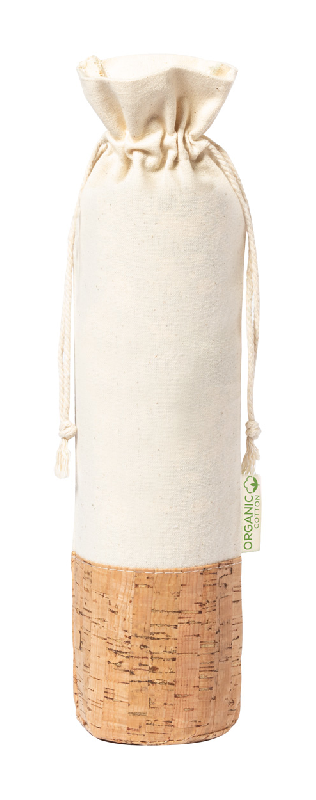 Emballage bouteille de vin - Sac cadeau en coton bio et liège naturel - Pour 1 bouteille_0