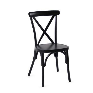 Emh Chaise crossback professionnelle empilable – aluminium noir – usage chr intérieur/extérieur – empilable x8 - noir aluminium CHAISCROSSALUNR_0