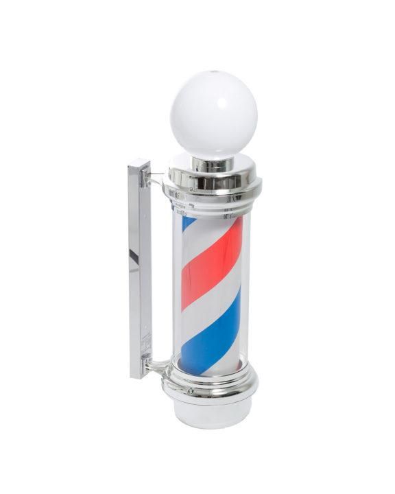Enseigne lumineuse Barberpole02 - cylindre rotatif et sphère lumineuse - L23cm x H85cm x P35cm_0