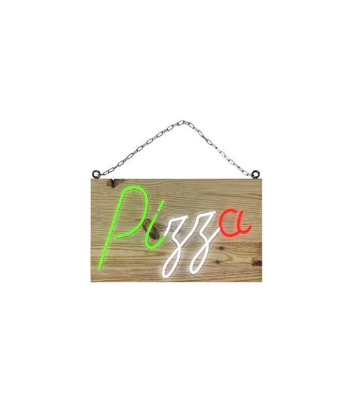Enseigne lumineuse LED intérieur en bois avec batterie 9 800 mAh - Fabrication française - Référence : LED-103-BA98_0