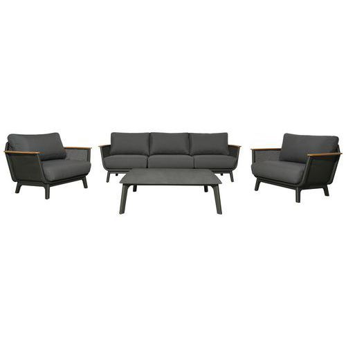 ENSEMBLE MAESTRO 1 TABLE BASSE 1 CANAPÉ 2 FAUT - GRAPHITE - PROLOISIRS