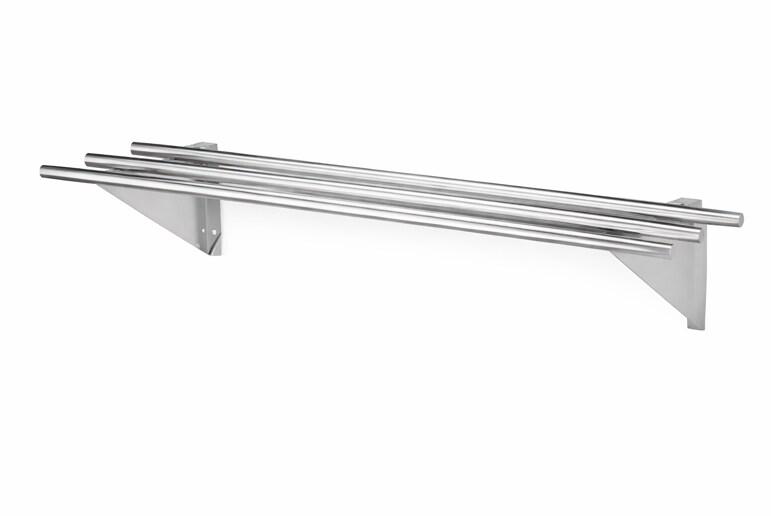 Étagère murale tubulaire en acier inoxydable 200 x 800 x 250 mm | Gasfrit - GFC23_0