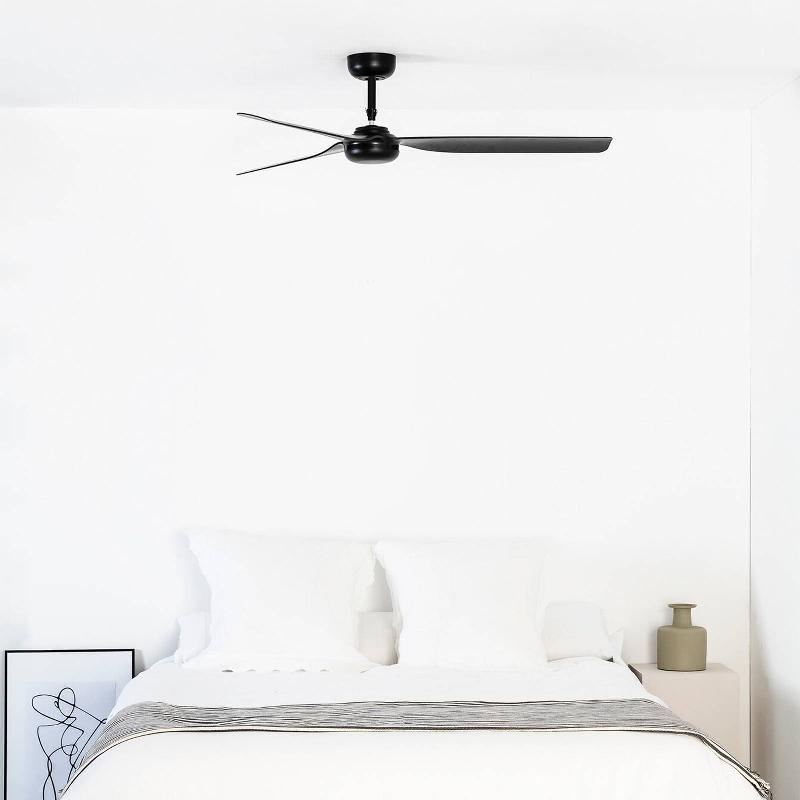 FARO BARCELONA VENTILATEUR PLAFOND POINT M, DC, 3 PALES, NOIR