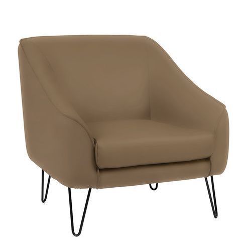 FAUTEUIL 1 PLACE AYA PIED MÉTAL ENDUIT PVC NON FEU M1 TERRE - GGI