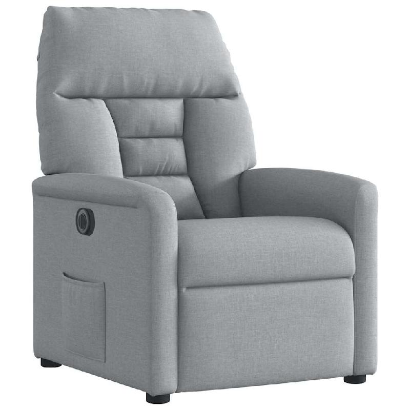 Fauteuil inclinable électrique Gris clair Tissu Modèle Gornelle - 8721102959943_0