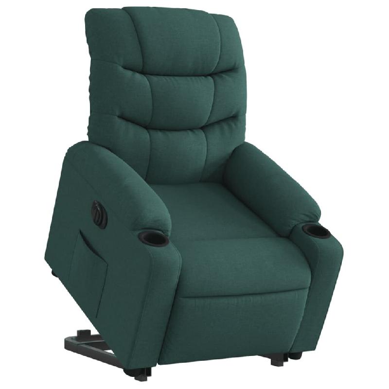 Fauteuil inclinable électrique vert foncé tissu Modèle Werdelion - 8721012218987_0