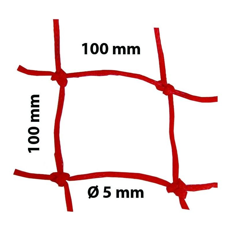 Filet de sécurité en Polyéthylène Haute densité - Norme NF S2 106 S1 - Mailles 100 x 100 mm - Ralingue périmétrique Ø 10 mm - Référence FIL131_0