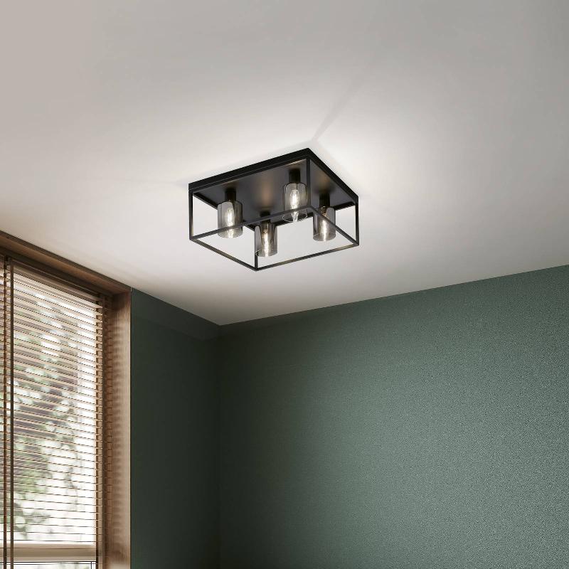 FISCHER & HONSEL PLAFONNIER ISKA AVEC CADRE, À QUATRE LAMPES
