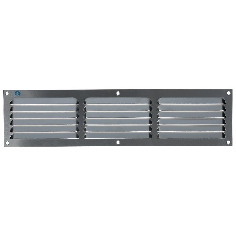 Grille estampée 436 largeur 400mm hauteur 100mm anodisé argent - RENSON - 8715 - 588908_0